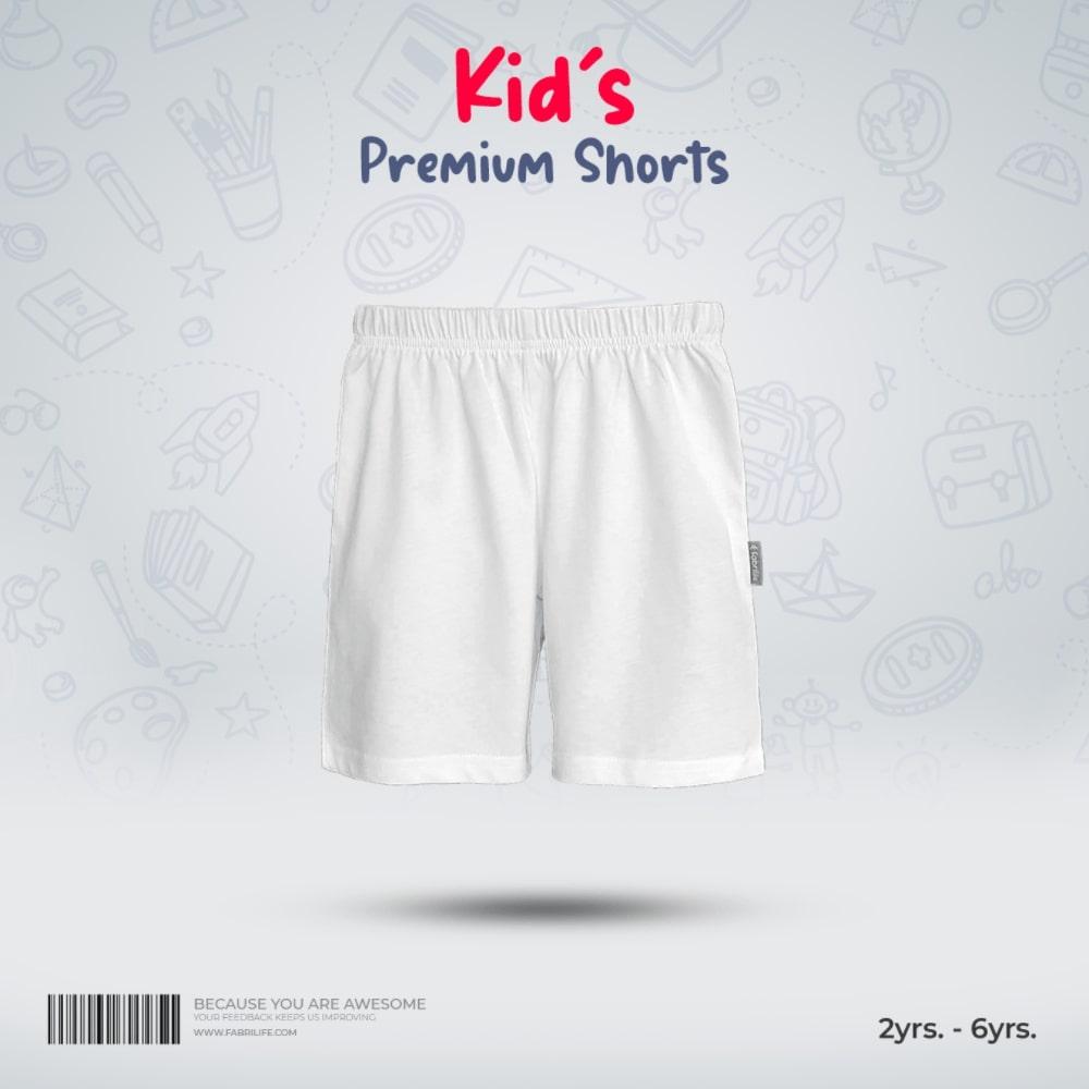 Kids Premium Cotton Shorts - White