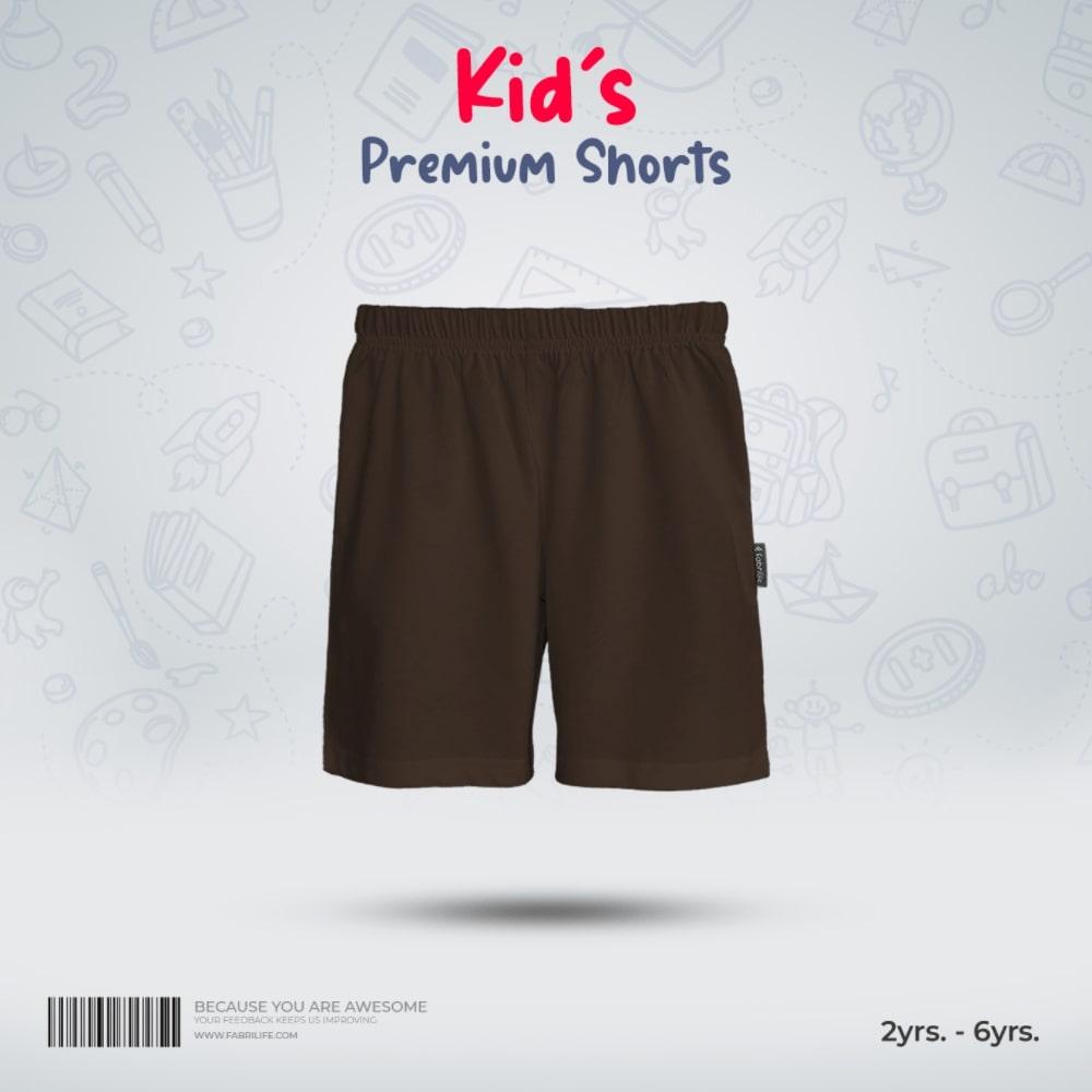 Kids Premium Cotton Shorts - Chocolate