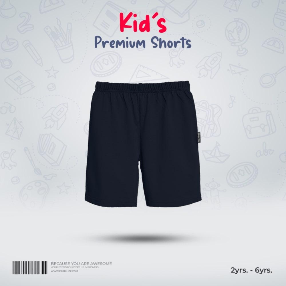 Kids Premium Cotton Shorts - Navy