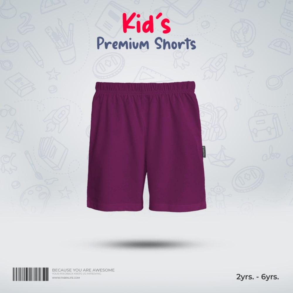 Kids Premium Cotton Shorts - Purple
