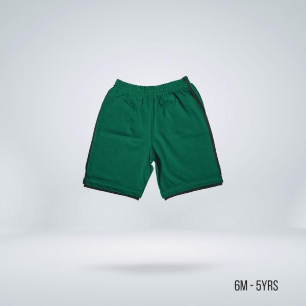 Kids Striped Half Pant | Green