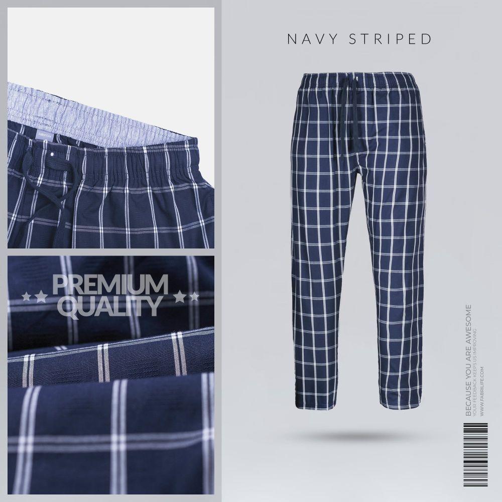 Mens Premium Trouser - Navy Striped