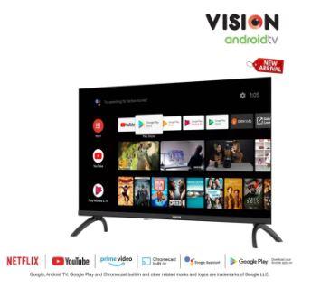 Vision 32" LED TV N10S Smart Android tv Voice Controlled TV with Google Assistant Official Warranty 2 Years Panel, 2 Years Parts