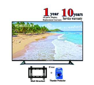 World Life 24 Inch Double Glass Eye Protector HD LED TV Black 4K SUPPORTED