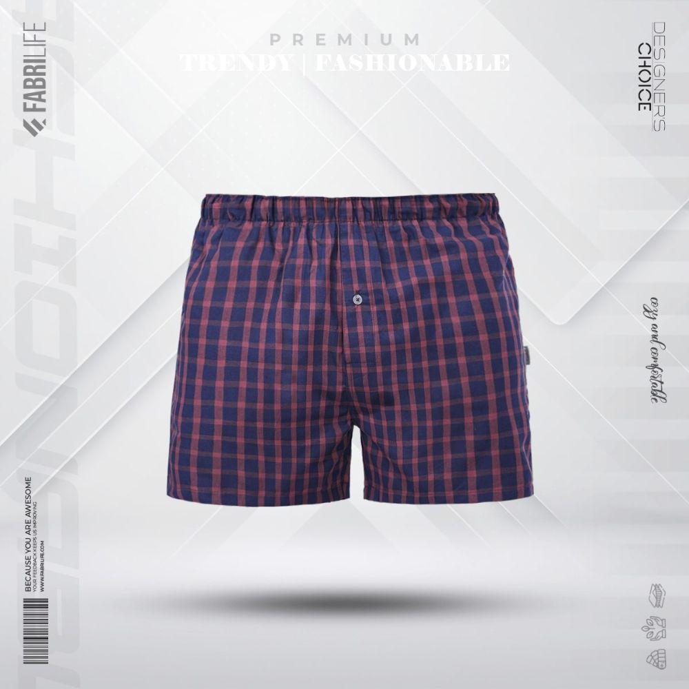 Mens Premium Woven Boxer Shorts - Junior Crimson