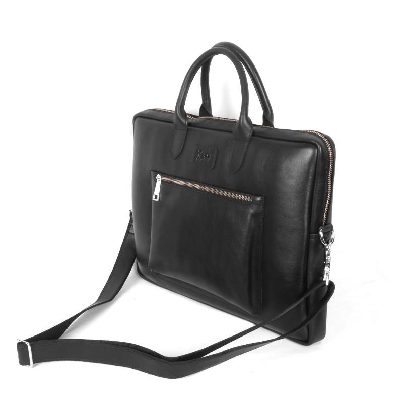 Black Leather Laptop Bag SB-LB447