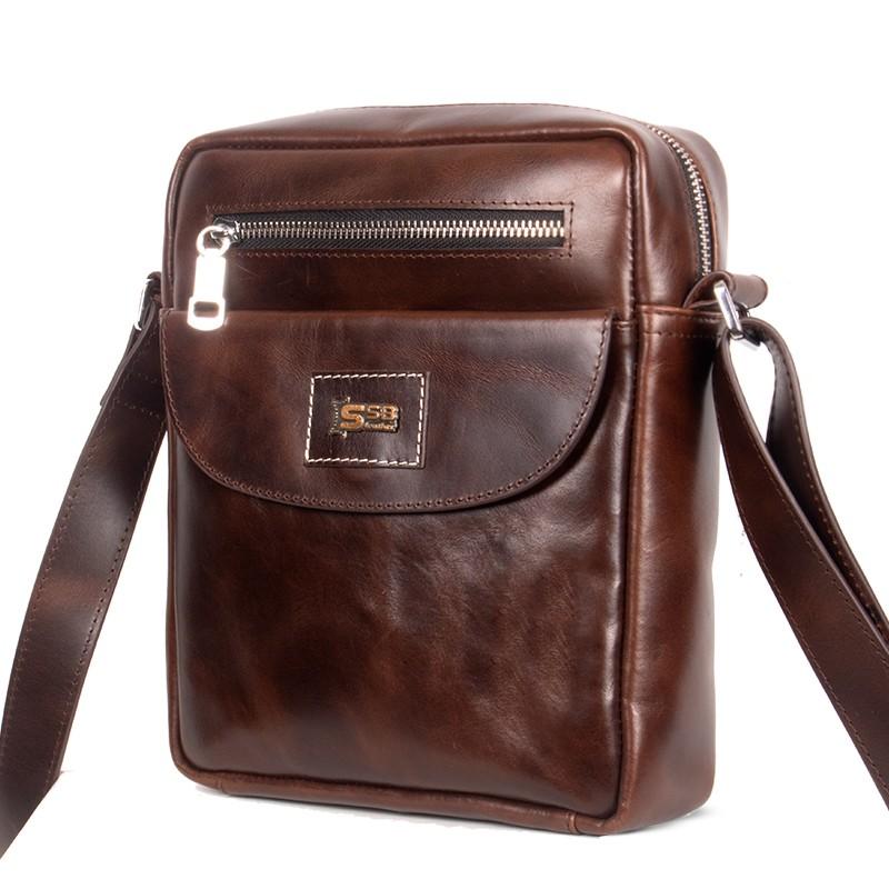 Oil Pull Up Premium Leather Messenger Bag SB-MB60