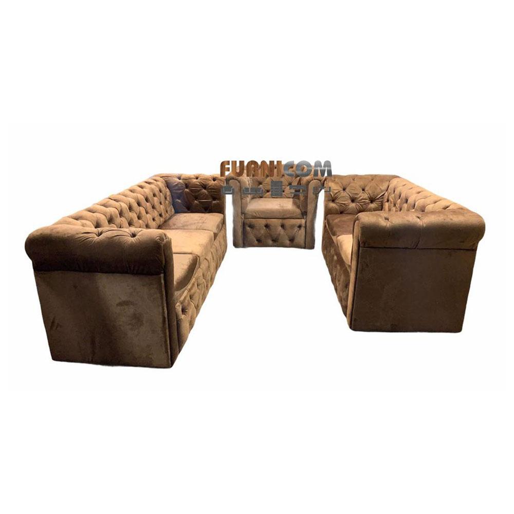 Chesterfield Luxurious Living Room Sofa Set Upholetred with Velvet Fabrics