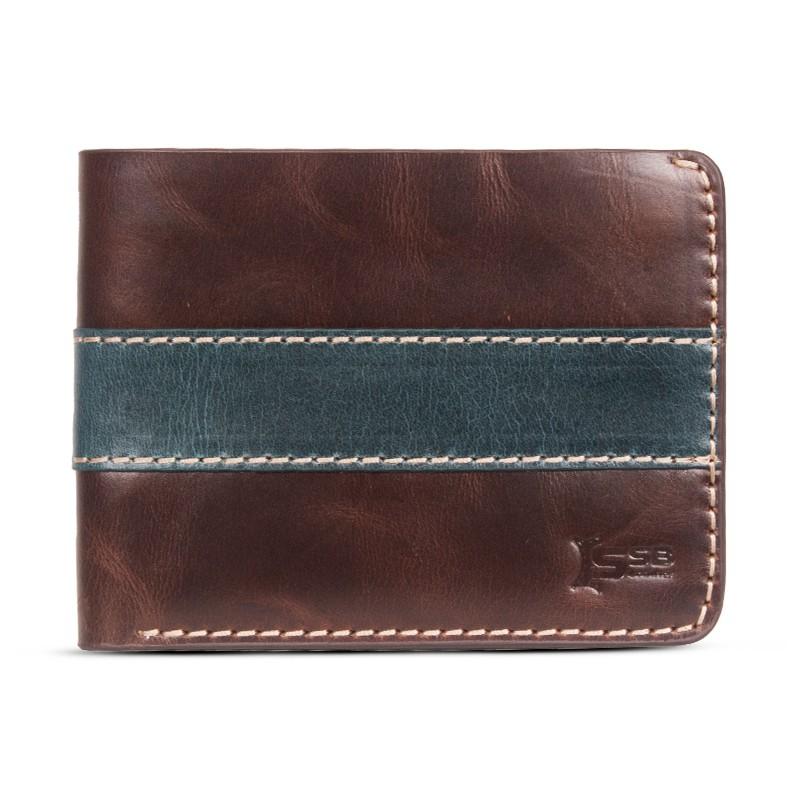 Oil Pull Up Leather Striped Wallet SB-W151