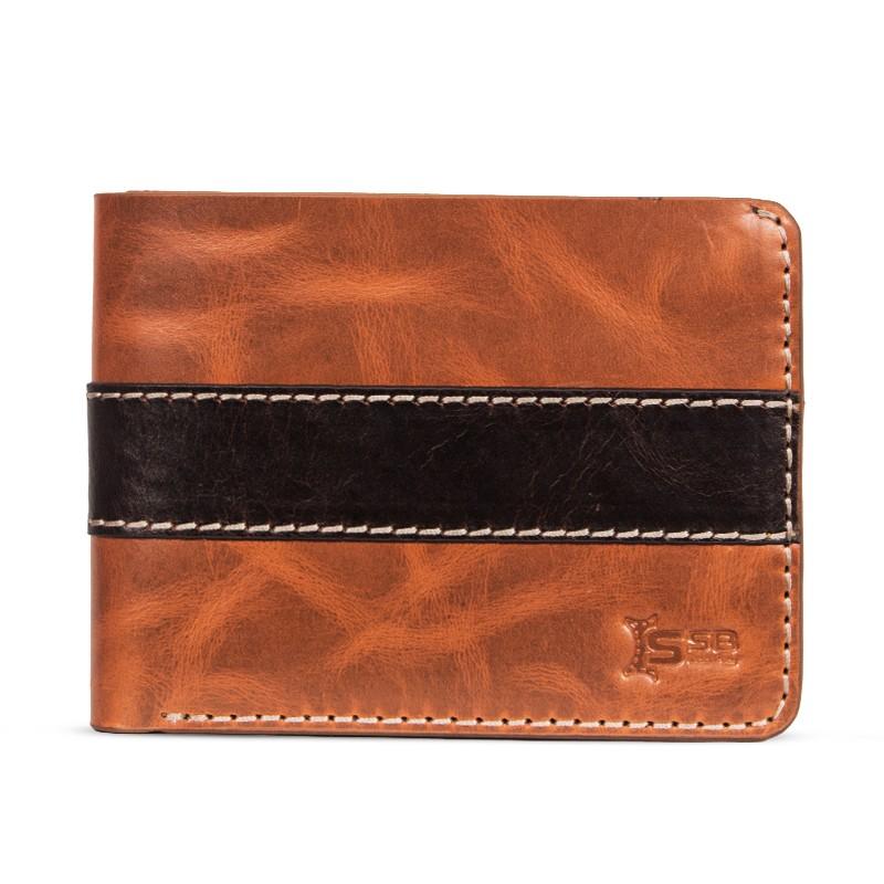 Oil Pull Up Leather Striped Wallet SB-W150