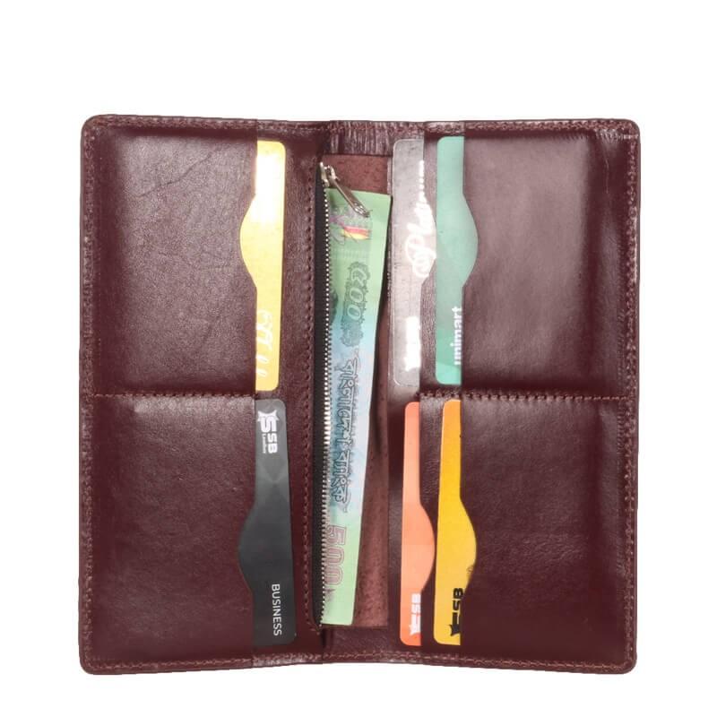 Chocolate Smooth Durable Long Leather Wallet SB-W148