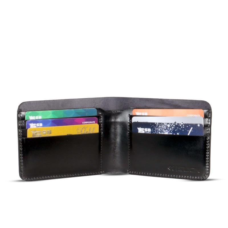 Black Oil Pull Up Leather Wallet SB-W126