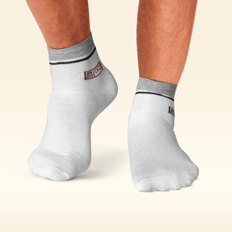 AAJ White With Gray Premium Socks For Men SB-AAJ10