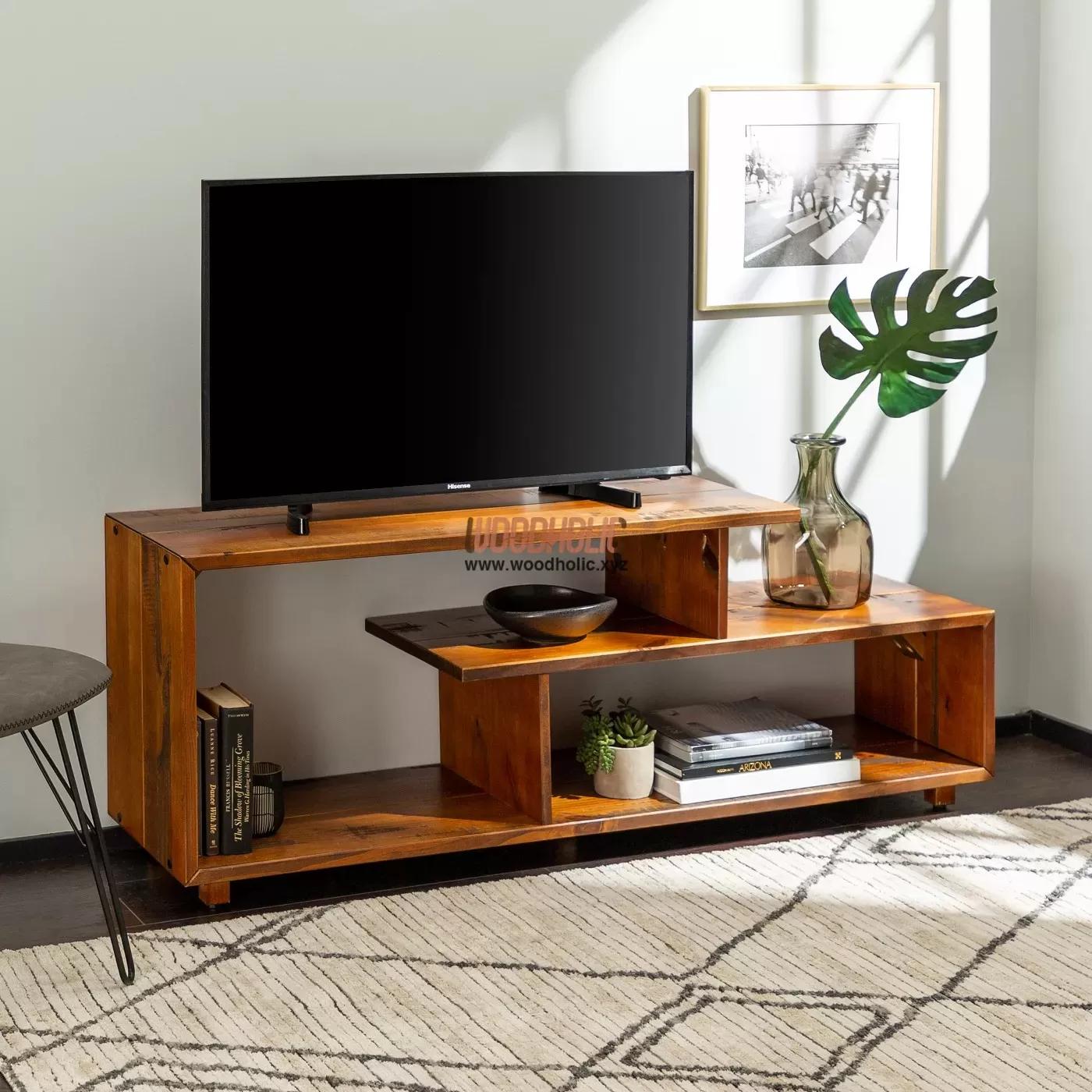 Rustic Modern Solid Wood TV Stand