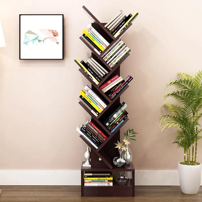 V Bookshelf floor creative study bookcase tree rack combination lattice cabinet storage Display rack Multi-layer