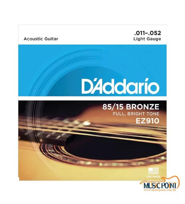 Original D’Addario Bronze Light Acoustic Guitar Strings – EZ910