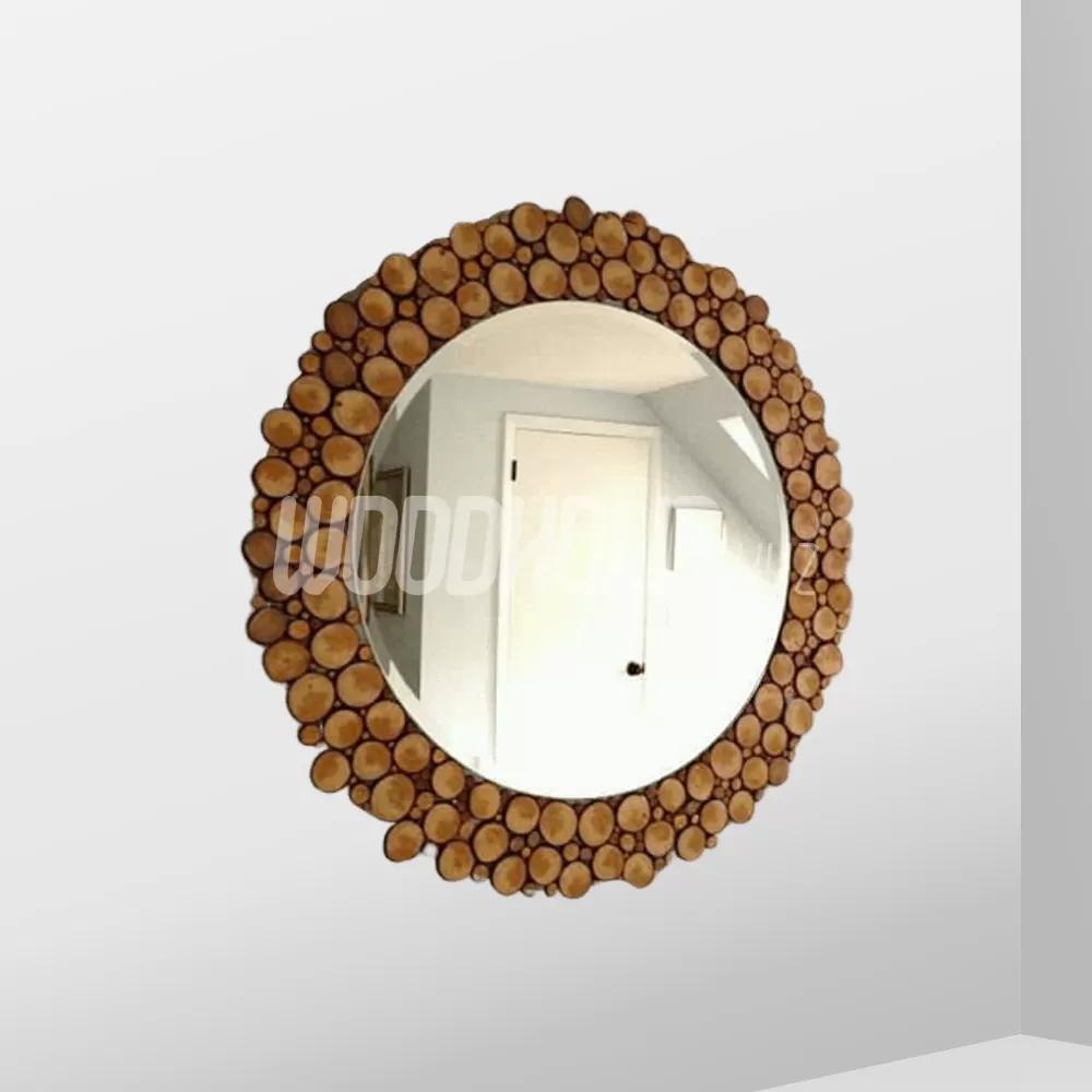 Wooden Oval Wall Mirror