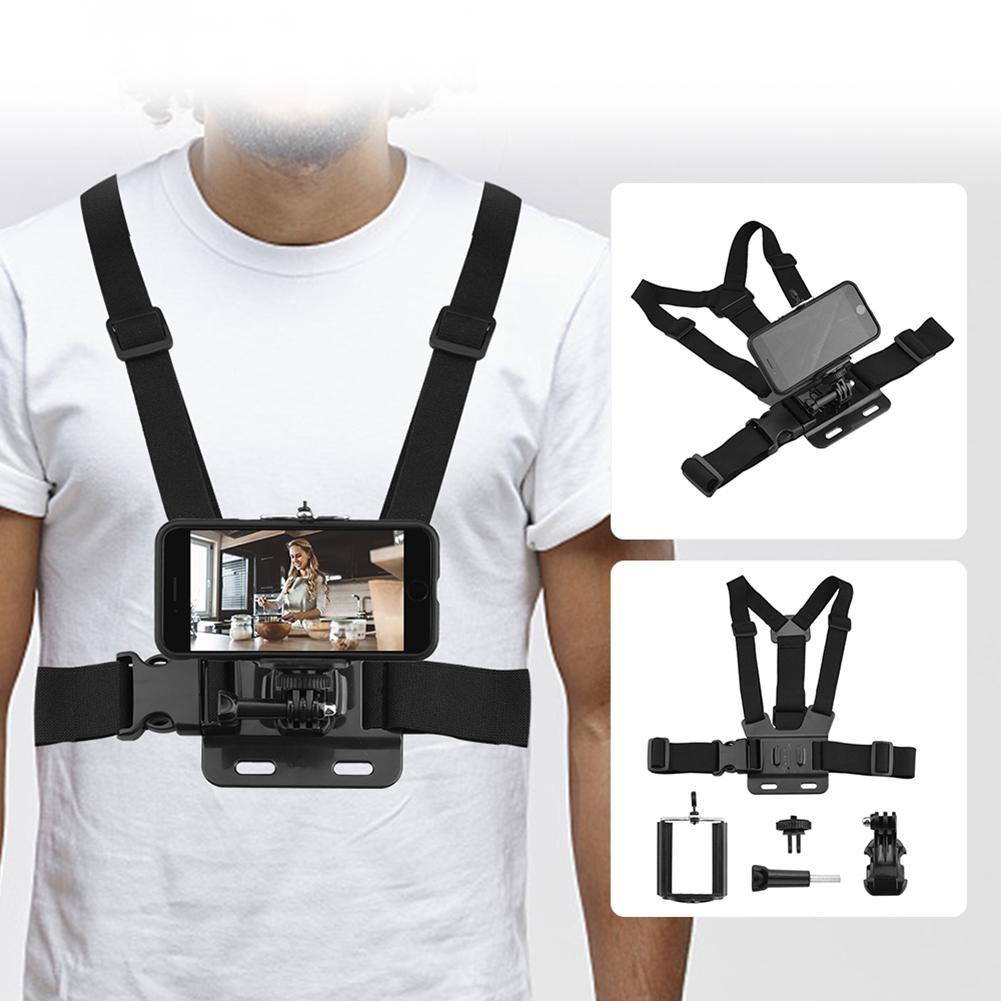 Vlog Photo Camera Harness Belt Strap Mount New Mobile Phone Chest Mount Harness Strap Adjustable Phone Chest Clip Holder
