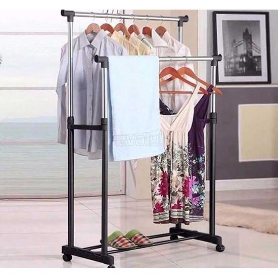 2 Layer Folding Clothes Rack