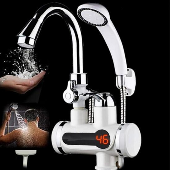Electric Digital Display Instant Hot Water Tap With Hand Shower