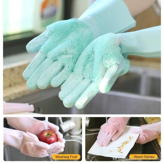 Magic Silicone Dish Washing Gloves 1 Pair