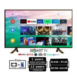 Vikan 43 Inch 4k Supported Smart Android HD LED TV Wi-Fi and 2GB RAM 16GB ROM - Smart Tv