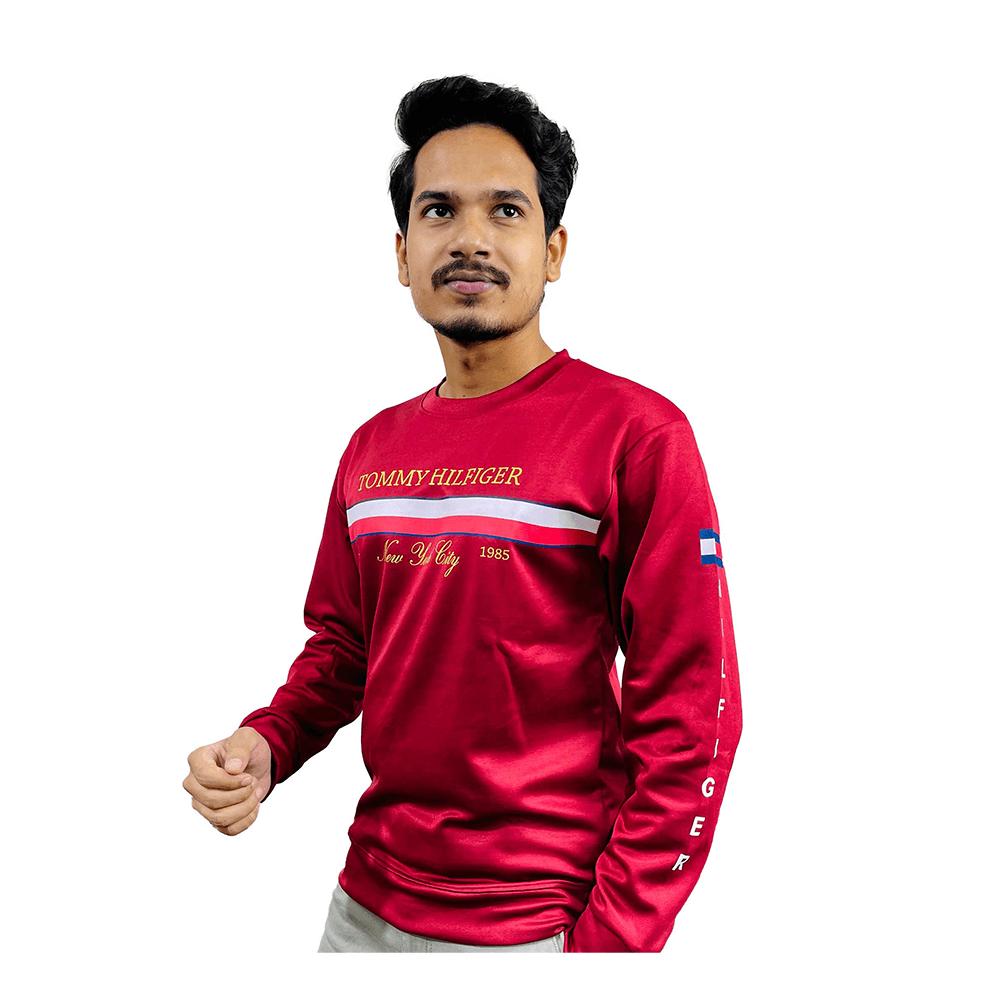 Spandex Winter Sweatshirt - Red - 1088
