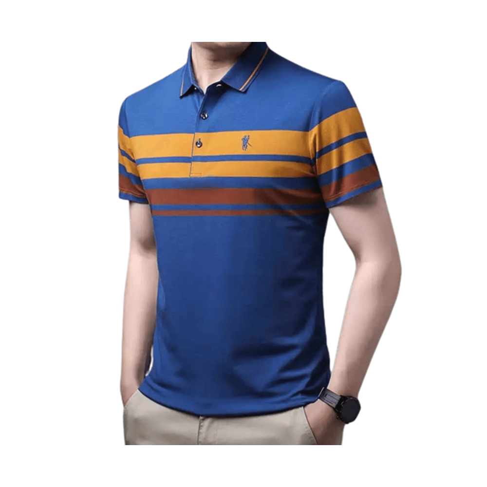 Cotton Half Sleeve Polo Shirt For Men - Multicolor - PT-109