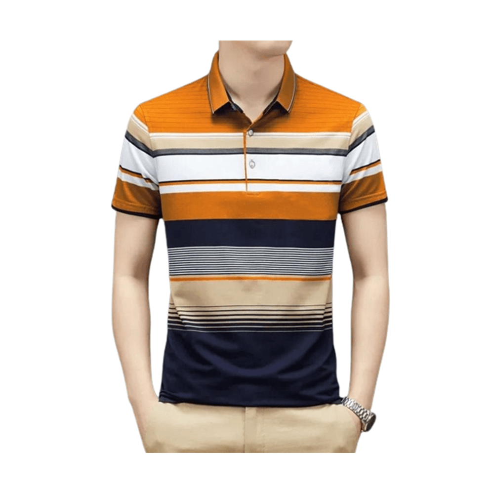 Cotton Half Sleeve Polo Shirt For Men - Multicolor - PT-06