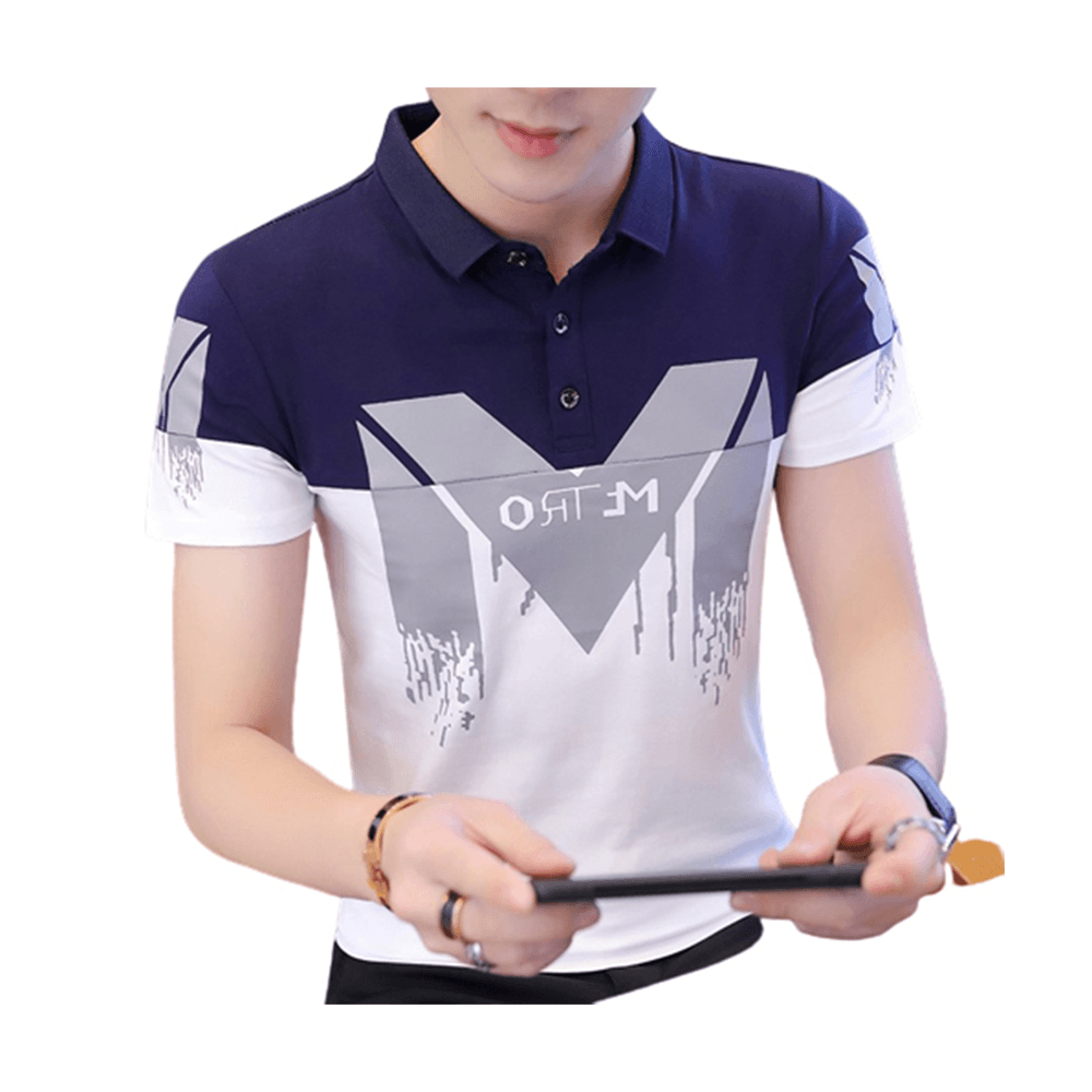PK Cotton Half Sleeve Polo Shirt For Men - Multicolor - PT-88