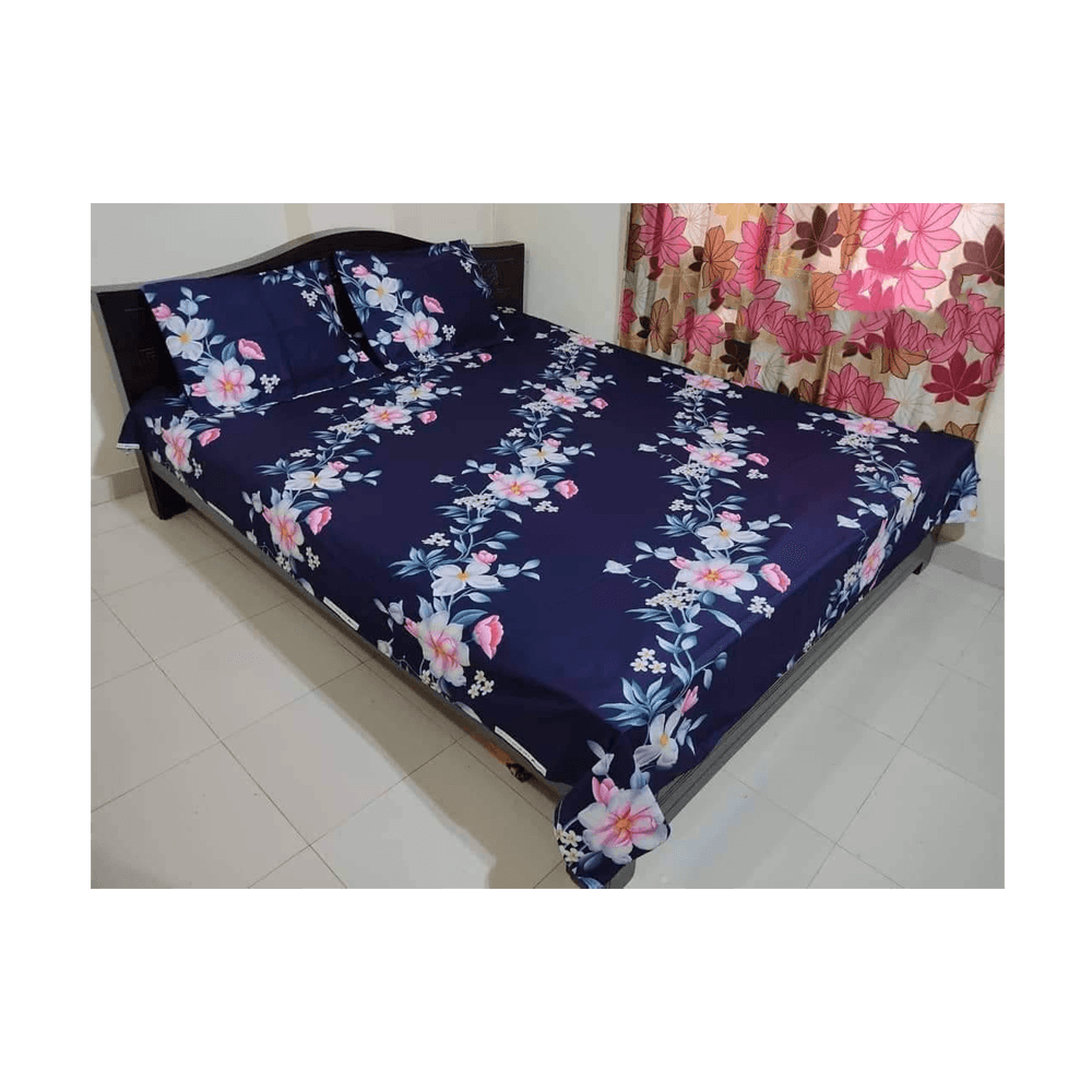 King Size Cotton Panel Bedsheet - BT-134 - Multicolor