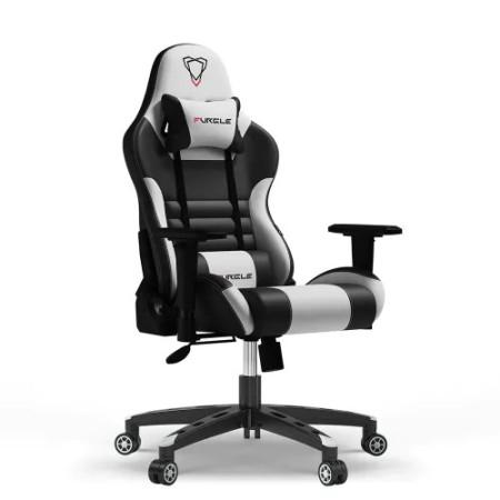 FURGLE CARRY SERIES RACING-STYLE GAMING CHAIR BLACK & WHITE