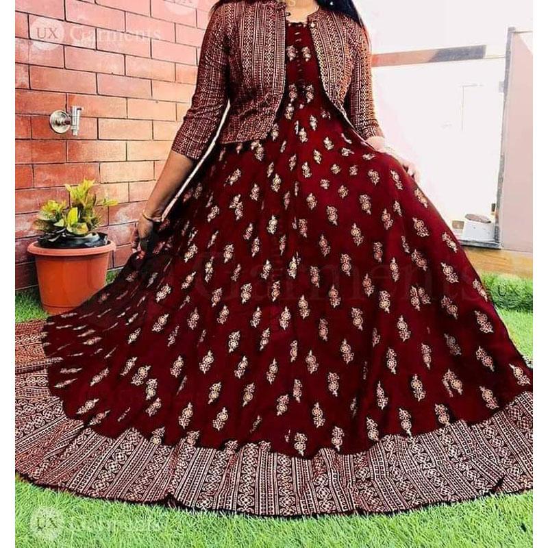 The Exquisite 1-Piece Long Kurti Gown with Unique Koti Design - A Fashion Statement for Stylish Women and Girls