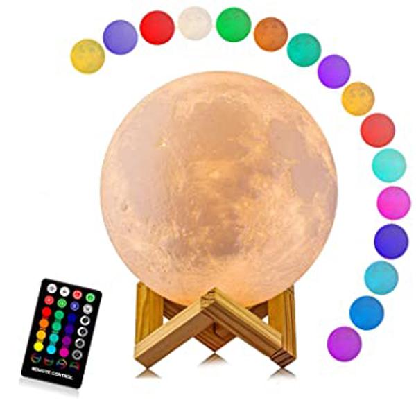 Remote control Moon Light with Wood Stand & Touching