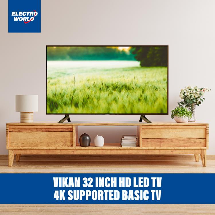 Vikan 32'' 4k HD Video Supported Basic LED Television - Black