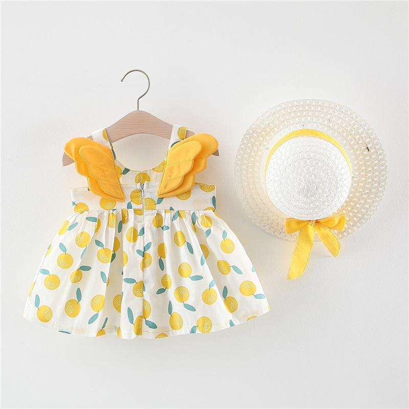 New Style Lovely Printed Baby Girl Dress With Hat ( 3 Month To 1 Years)