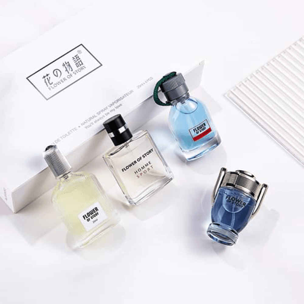 Set Of 4 Pcs Flower Of Story Perfume Set Box For Men