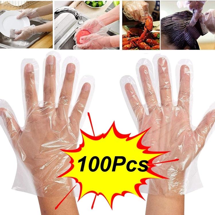 One Time Hand Gloves Poly 100 Pcs