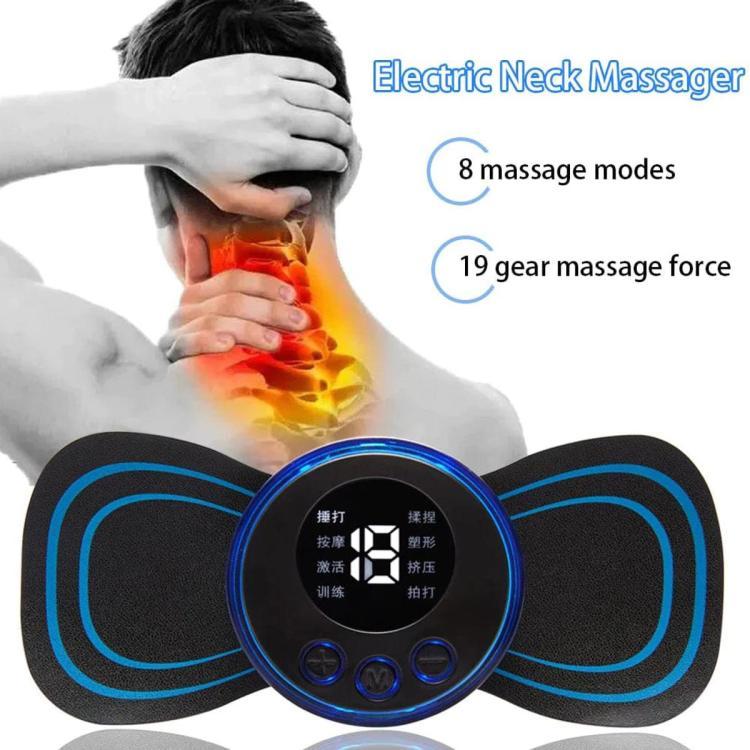 EMS Electric Pulse Neck Massager Cervical Massage Patch Back Sticker Muscle Stimulator Portable Relief Pain Relax with 2 pads