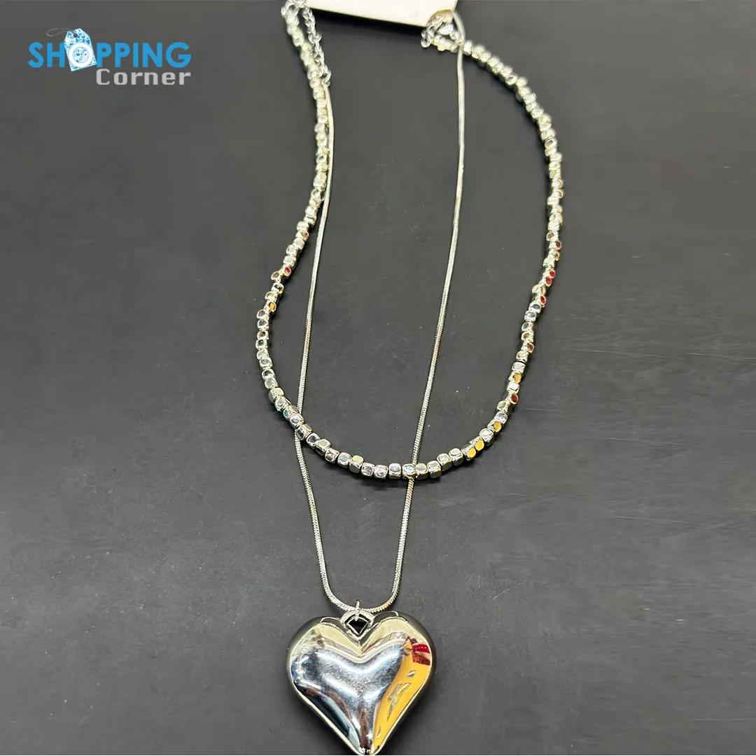 Double Layer Big Heart Necklace