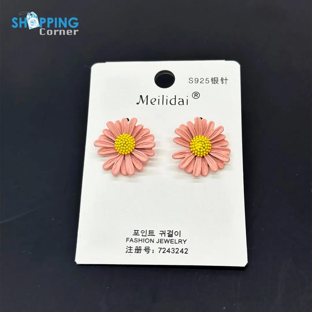 Fashion Kpop Frosty Pink Daisy Flower Earring