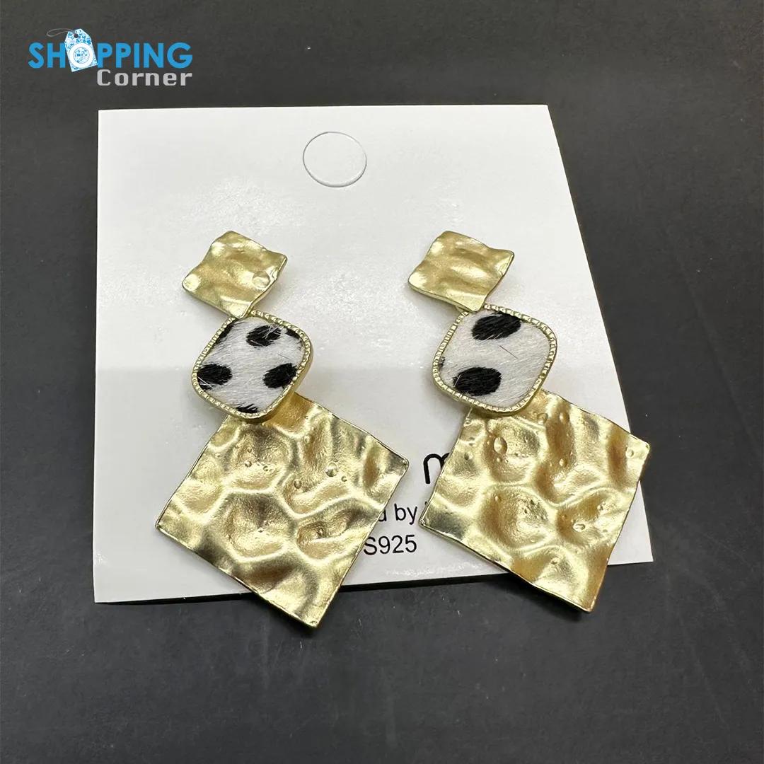 Statement Gold And Silver Drop Earrings