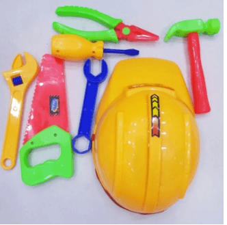 Baby Toys - Mechanic Set with Helmet. - Multi color - Materials Plastic