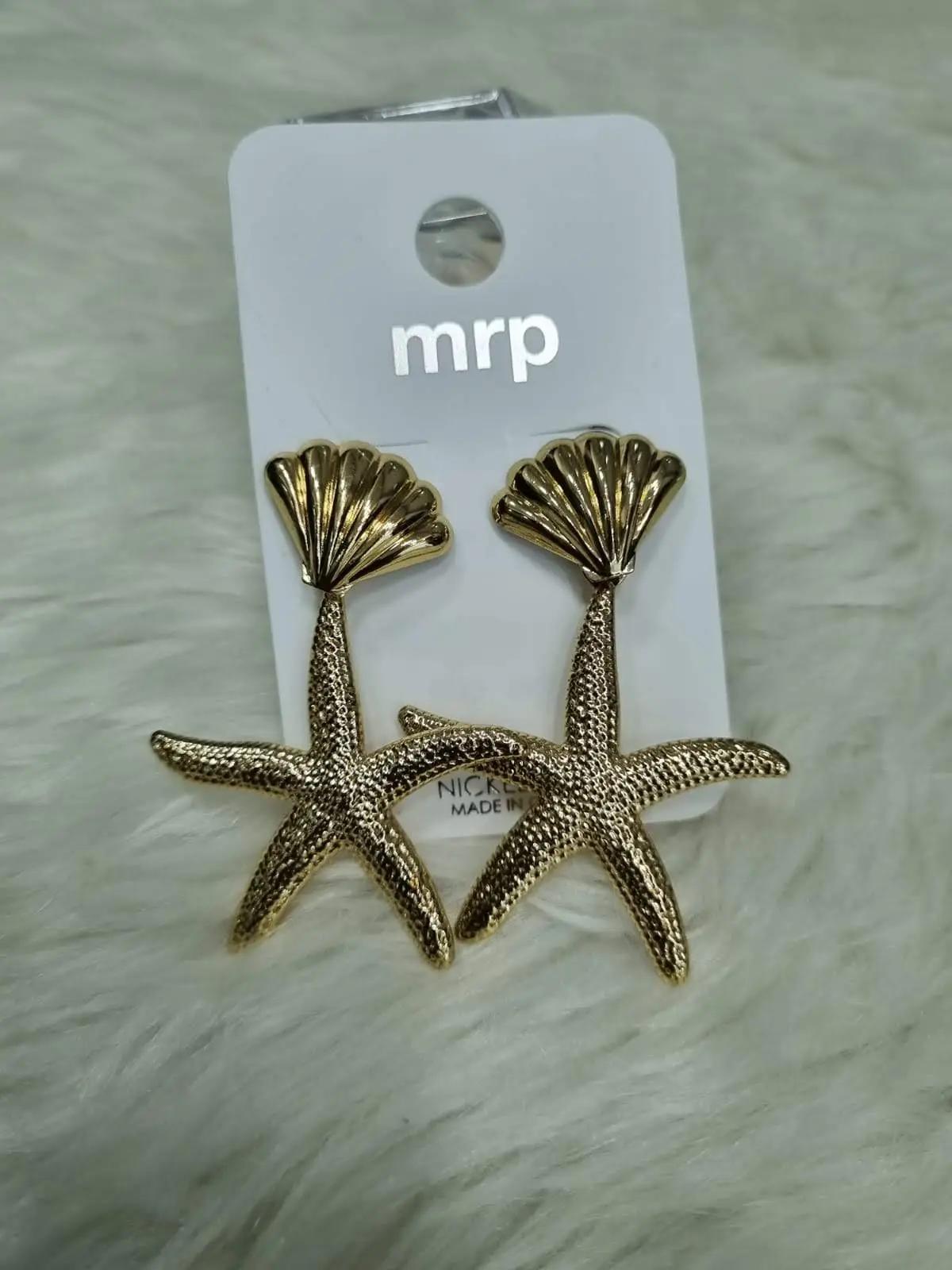 Gold Plated Starfish Shell Earring