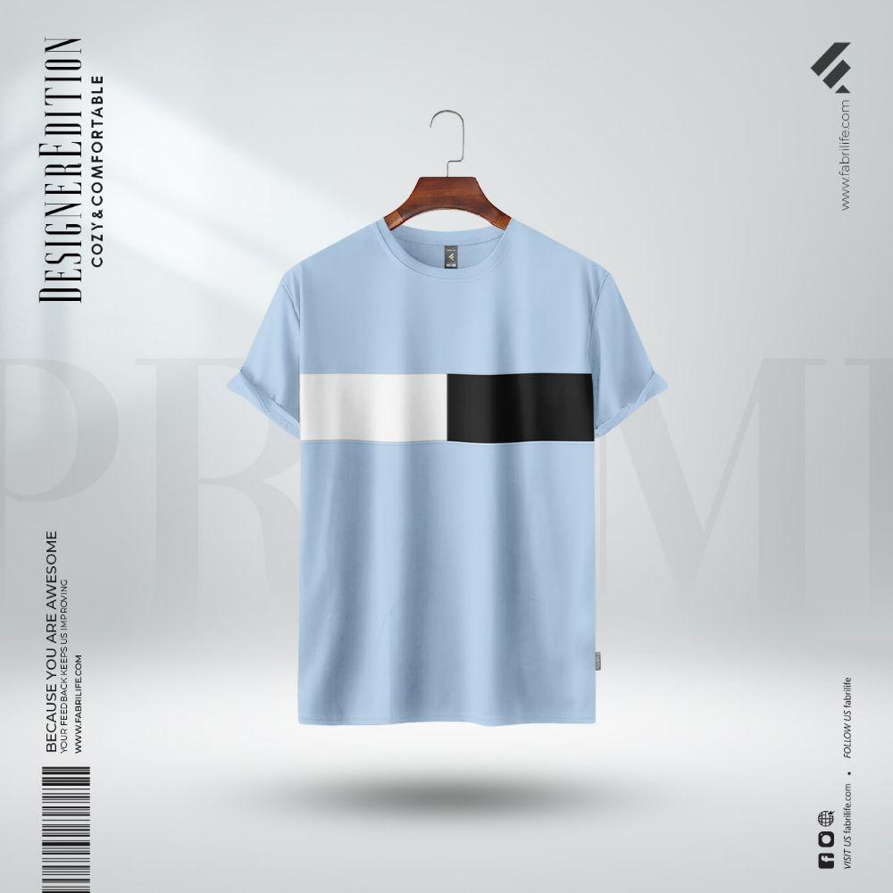 Fabrilife Mens Premium Designer Edition T Shirt - Sky Blue