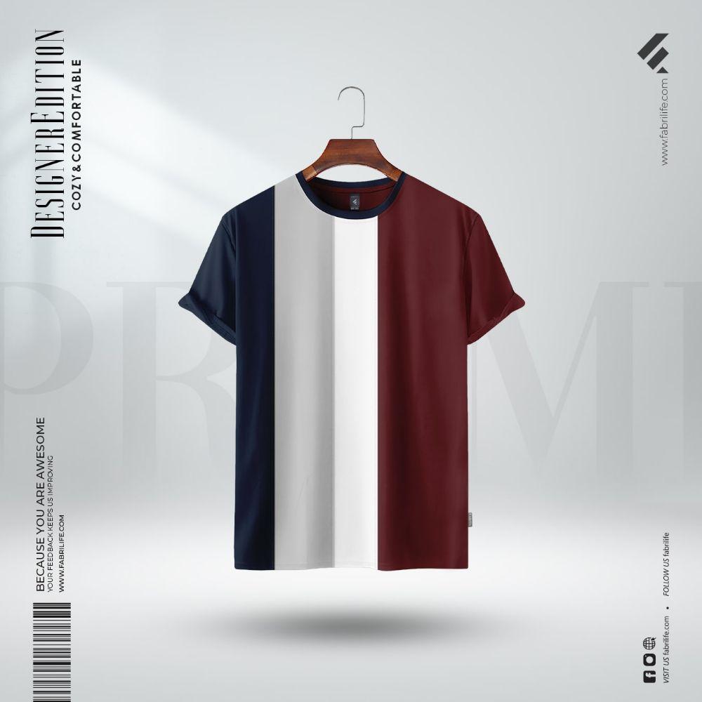 Fabrilife Mens Premium Designer Edition T Shirt- Maroon