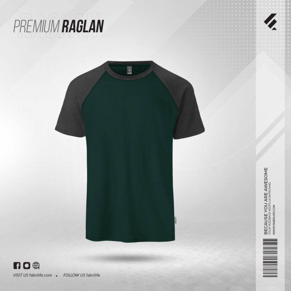 Fabrilife Mens Premium Short Sleeve Raglan -Green