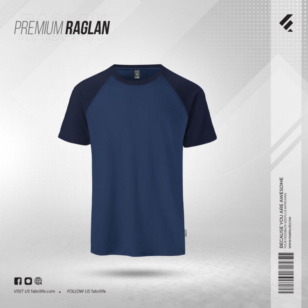 Fabrilife Mens Premium Short Sleeve Raglan - Royal Blue