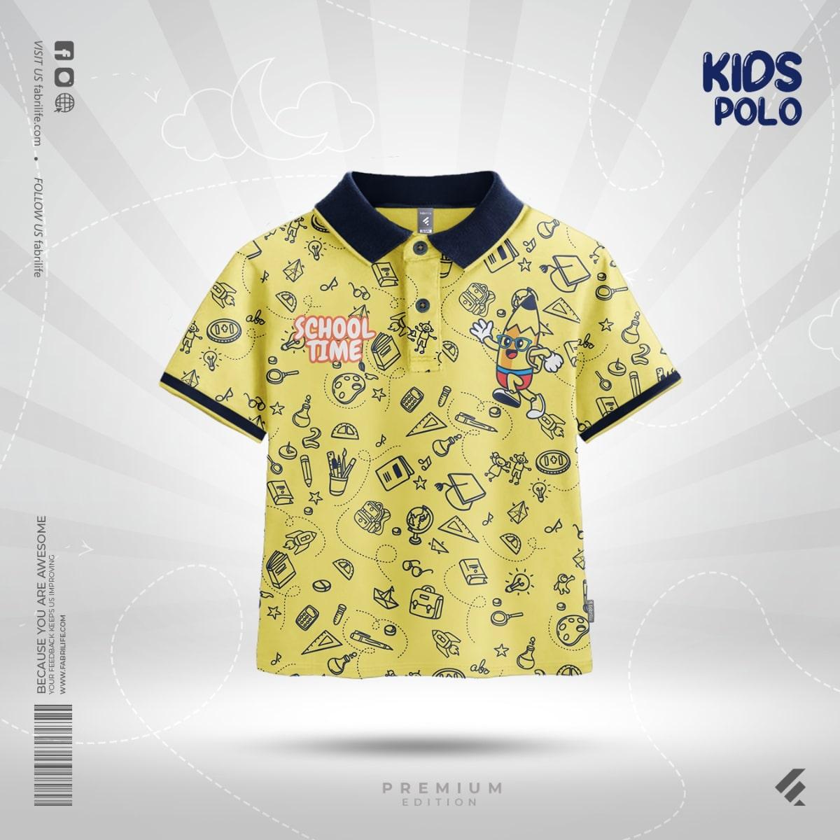 Kids Premium Polo T-Shirt - School Time