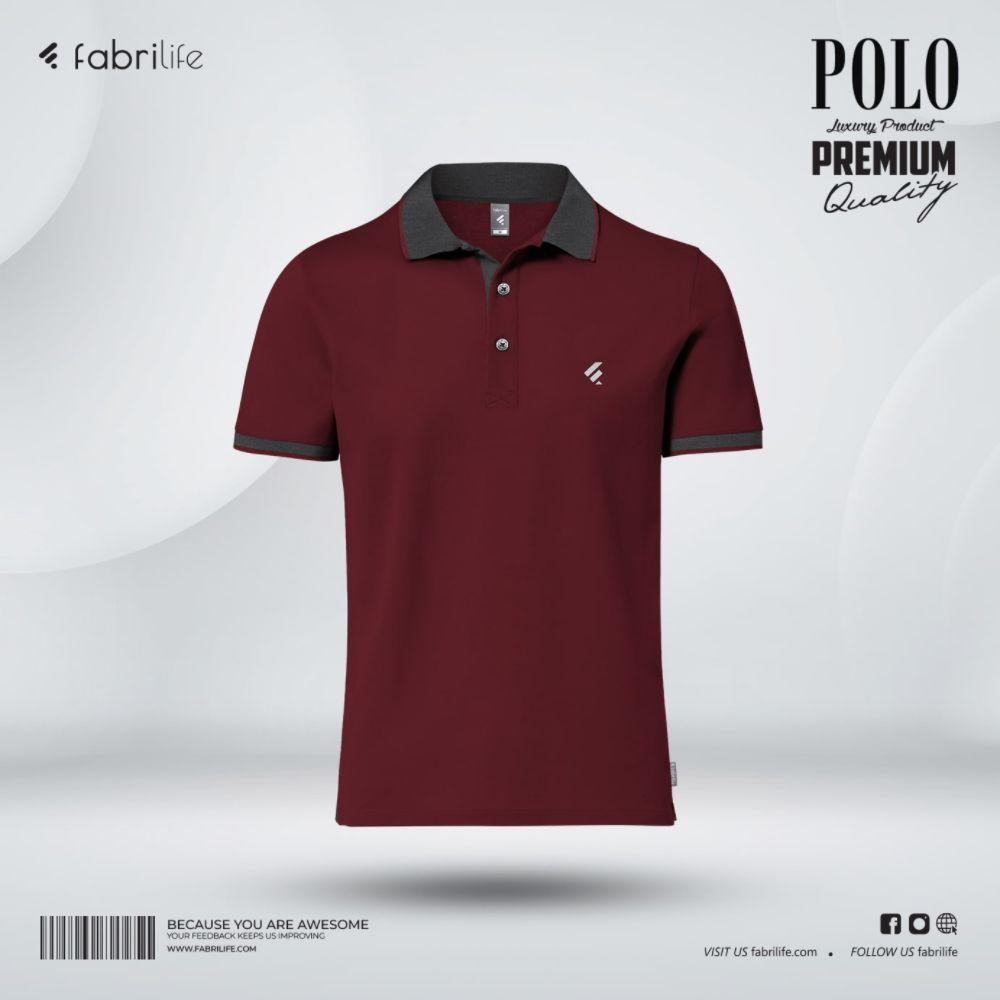 Fabrilife Single Jersey Knitted Cotton Polo - Maroon